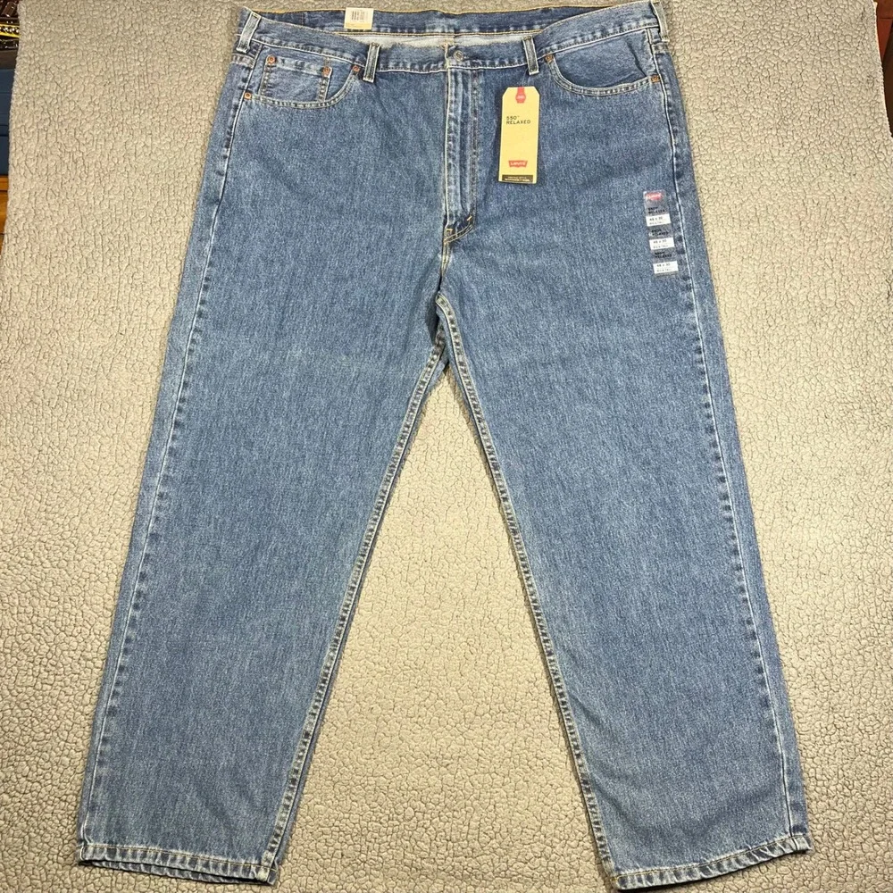 Levis 550 Relaxed Fit Jeans Mens 46x30 Blue Denim Big & Tall Medium Wash New